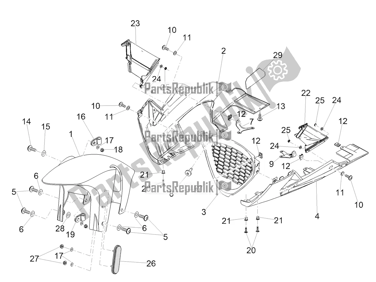 Toutes les pièces pour le Montant-garde-boue Avant du Aprilia RSV4 1100 Racing Factory ABS 2019