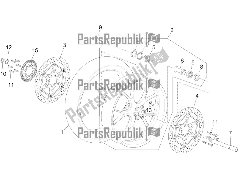 All parts for the Front Wheel of the Aprilia RSV4 1100 Racing Factory ABS 2019