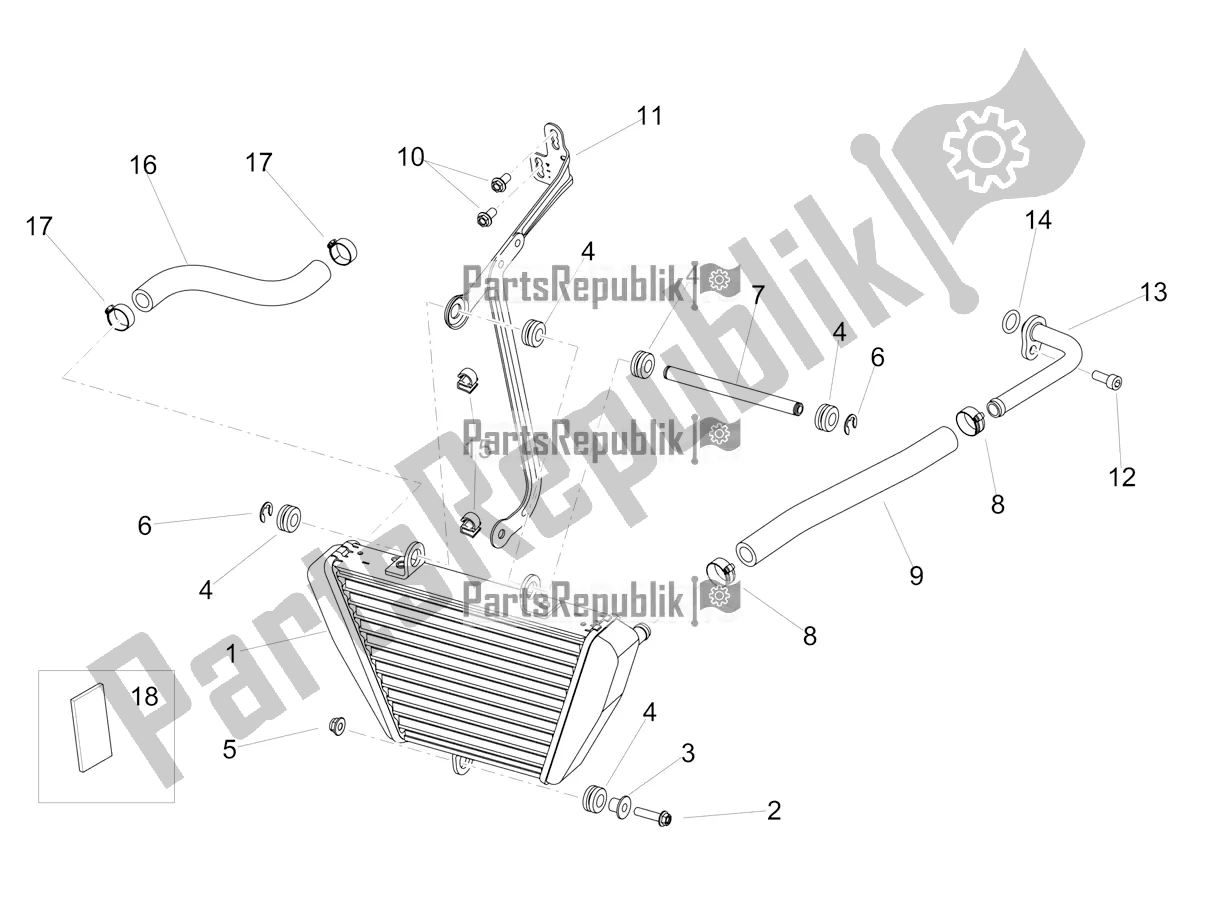 All parts for the Oil Radiator of the Aprilia RSV4 1100 Racing Factory ABS 2019