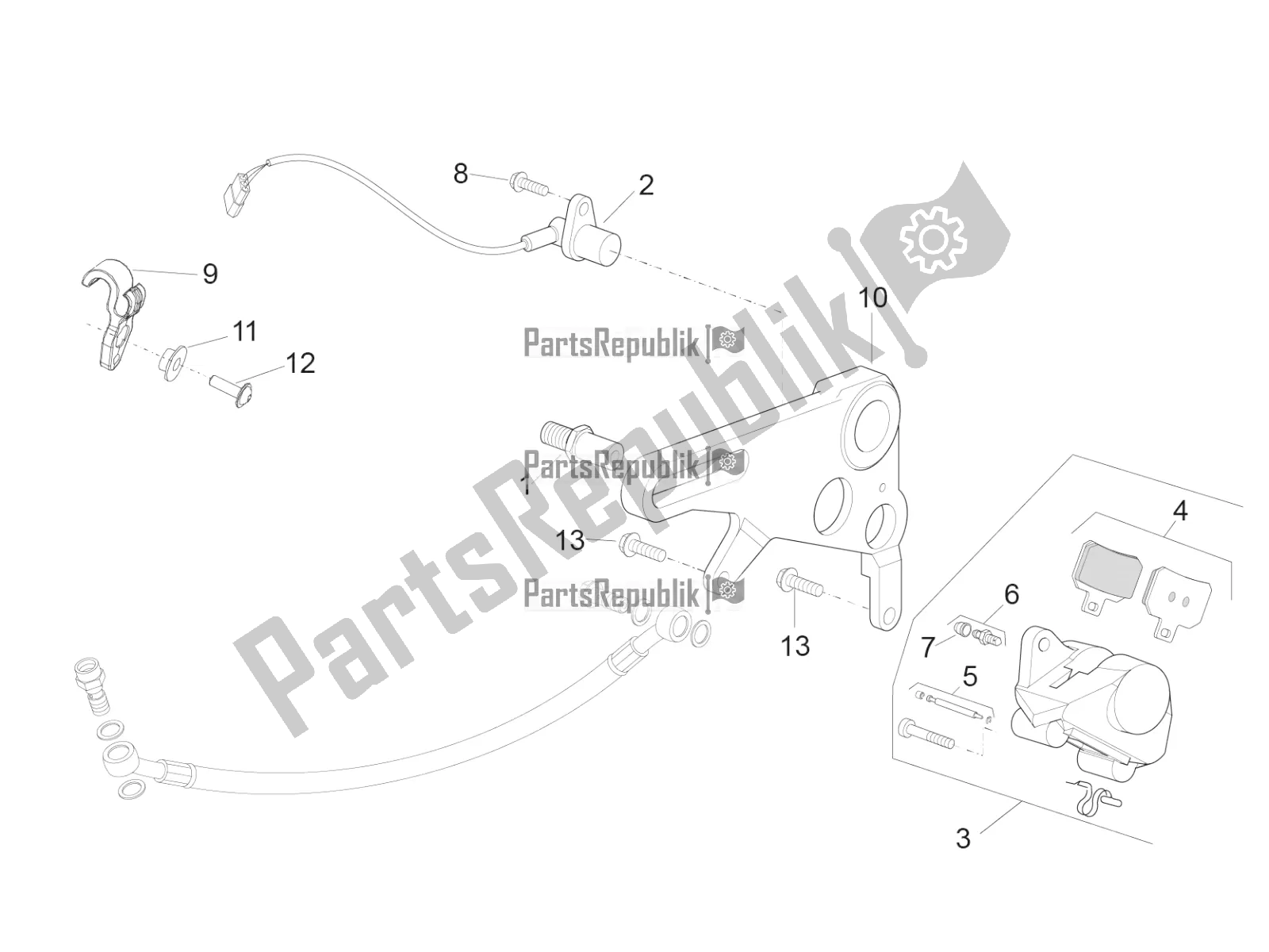 All parts for the Rear Brake Caliper of the Aprilia RSV4 1100 Racing Factory ABS 2019