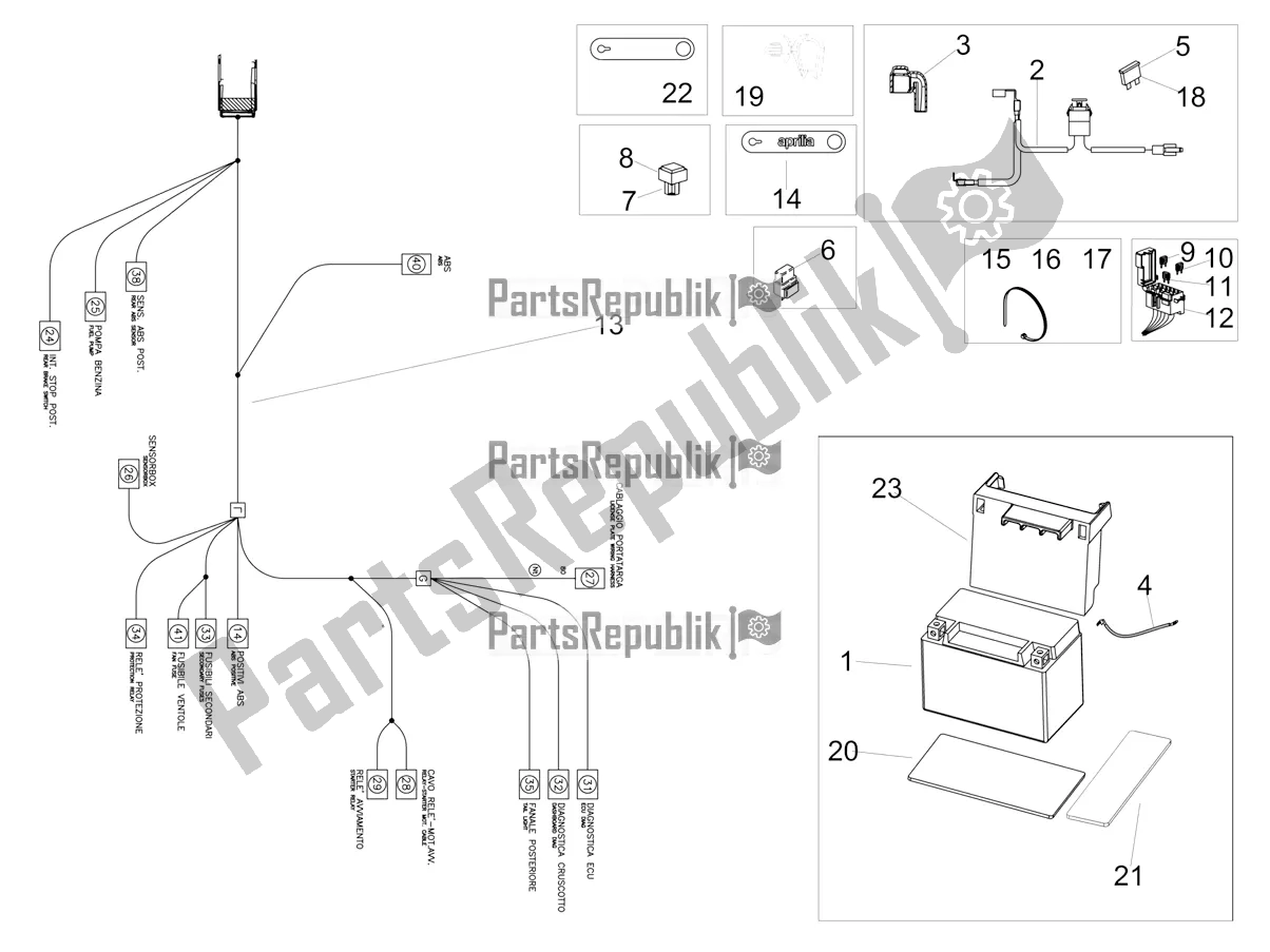 Tutte le parti per il Impianto Elettrico Posteriore del Aprilia RSV4 1100 Racing Factory ABS 2019