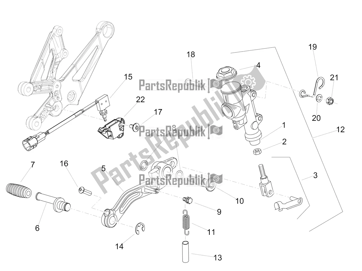 All parts for the Rear Master Cylinder of the Aprilia RSV4 1100 Racing Factory ABS 2019