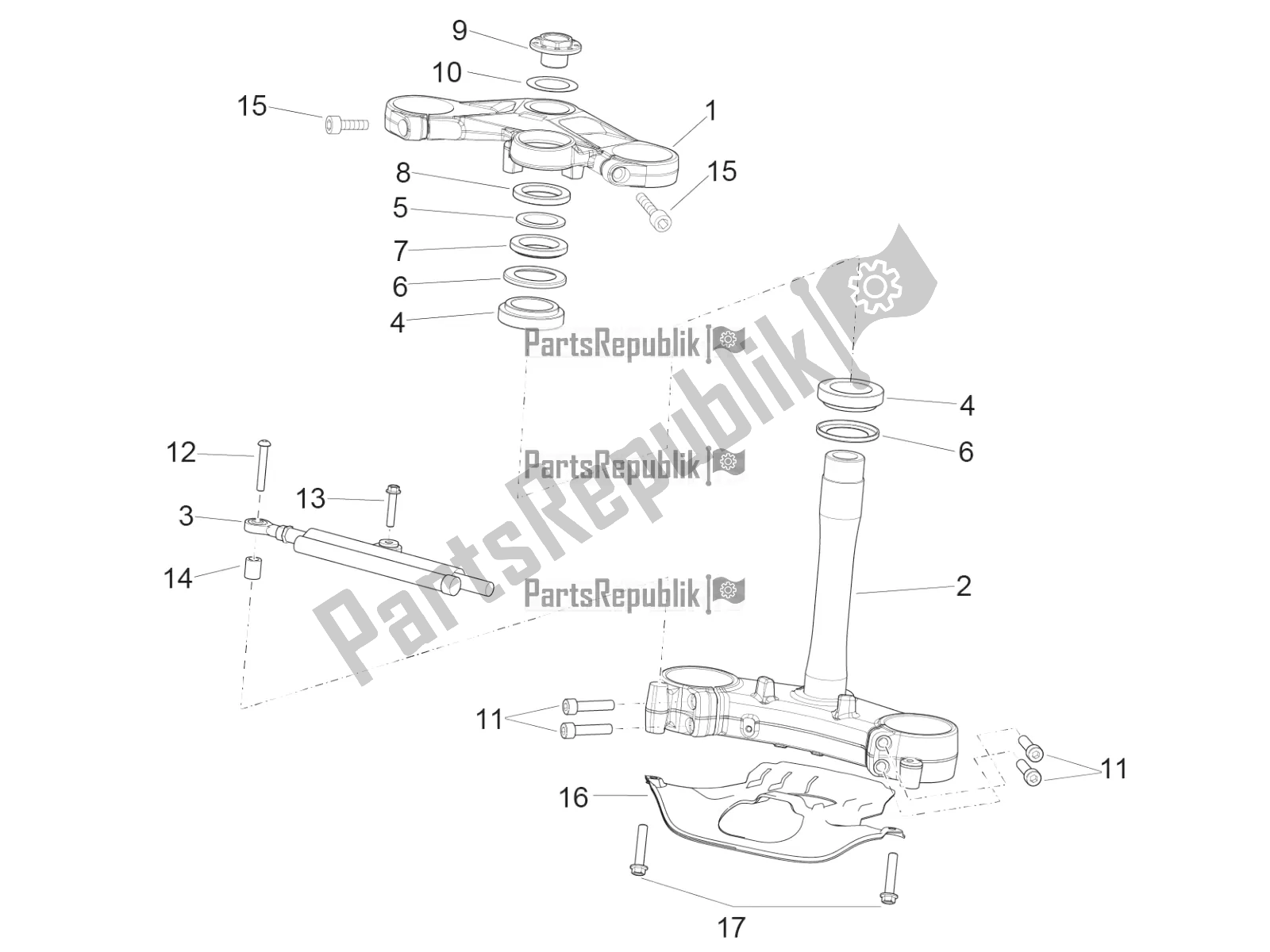 All parts for the Steering of the Aprilia RSV4 1100 Racing Factory ABS 2019
