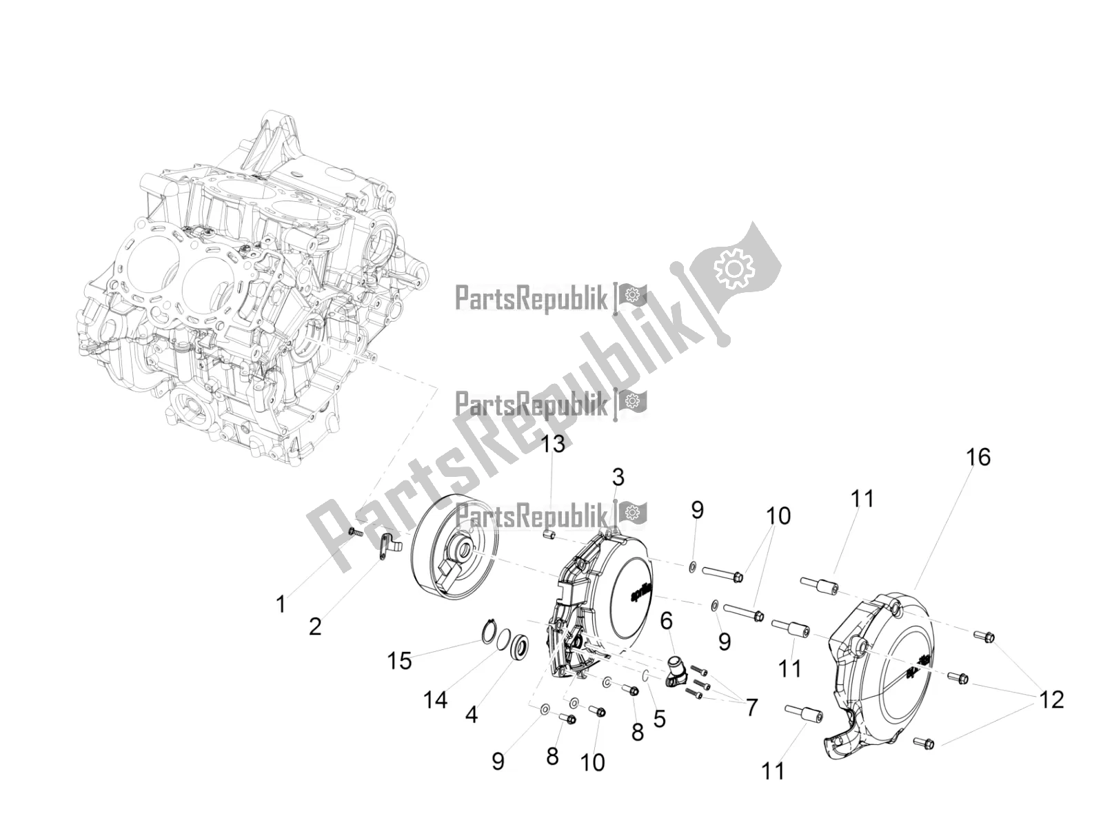 Alle Teile für das Schwungradabdeckung des Aprilia RSV4 1100 Racing Factory ABS 2020