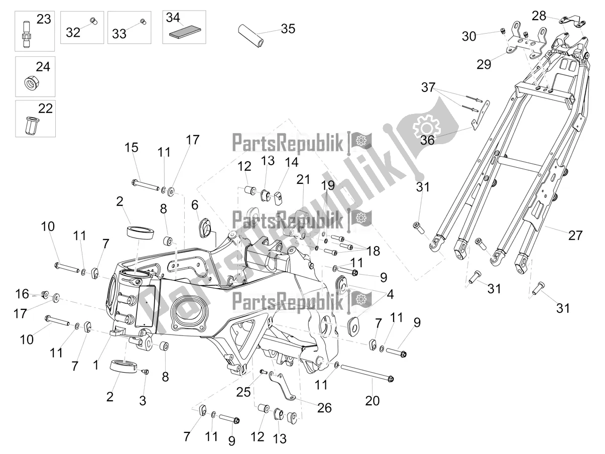 Todas as partes de Quadro, Armação do Aprilia RSV4 1100 Racing Factory ABS 2020