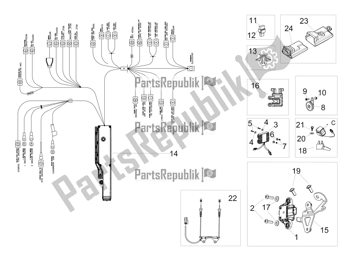 Todas las partes para Sistema Eléctrico Frontal de Aprilia RSV4 1100 Racing Factory ABS 2020