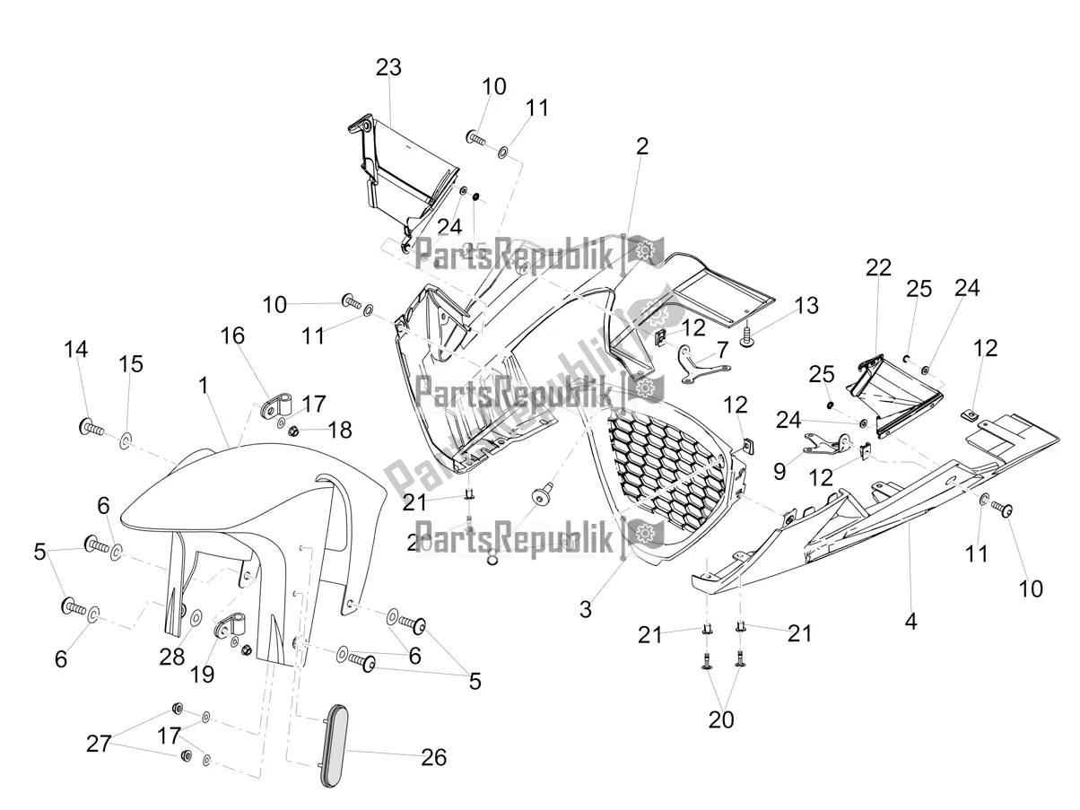 Tutte le parti per il Parafango Anteriore-colonna del Aprilia RSV4 1100 Racing Factory ABS 2020