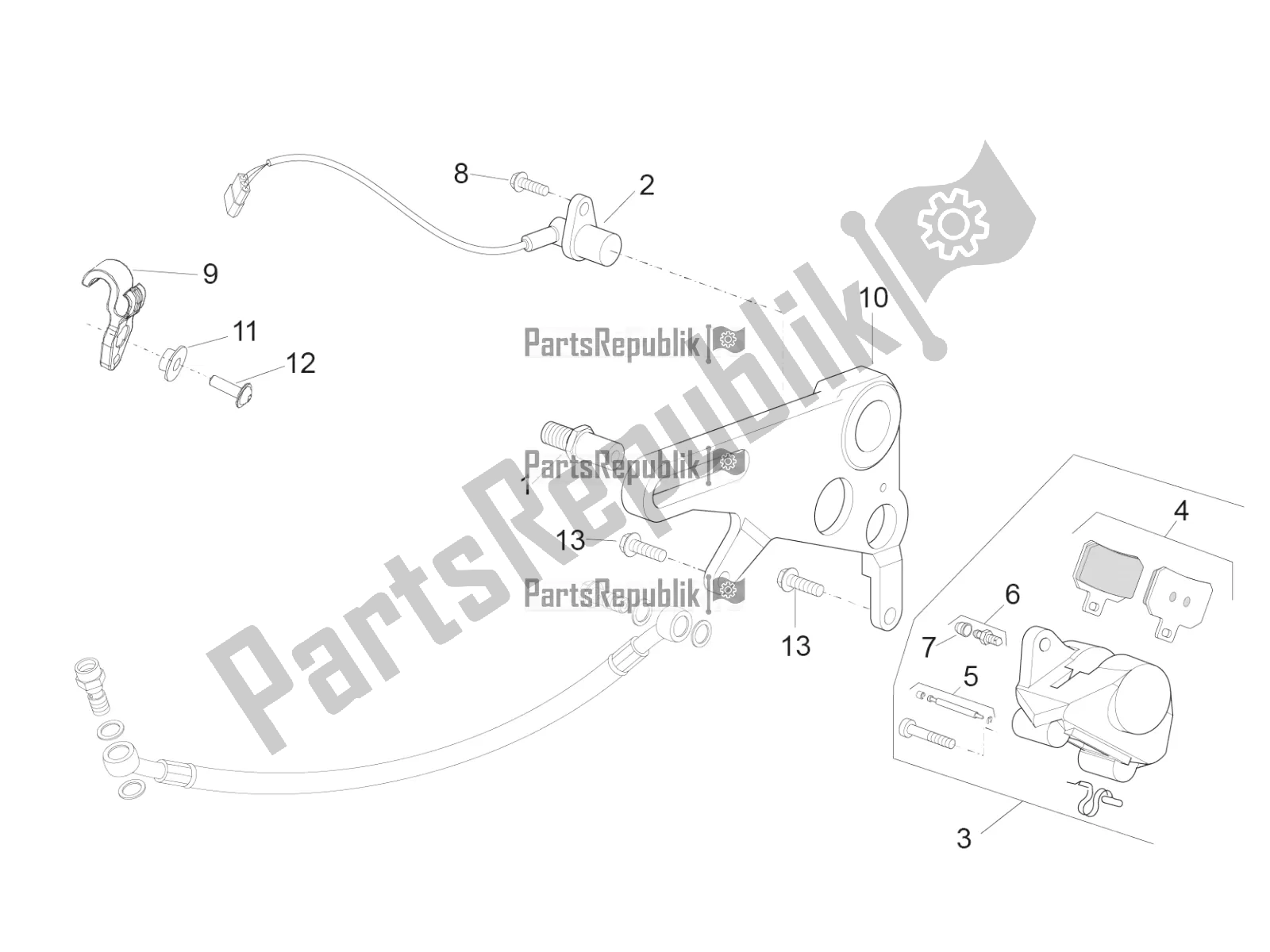 All parts for the Rear Brake Caliper of the Aprilia RSV4 1100 Racing Factory ABS 2020