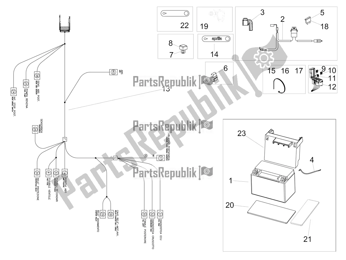 All parts for the Rear Electrical System of the Aprilia RSV4 1100 Racing Factory ABS 2020