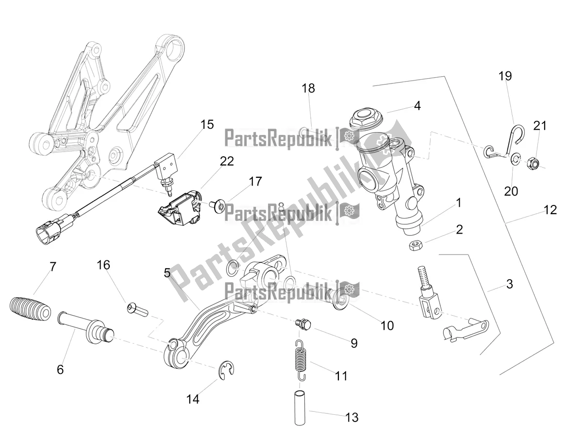 All parts for the Rear Master Cylinder of the Aprilia RSV4 1100 Racing Factory ABS 2020
