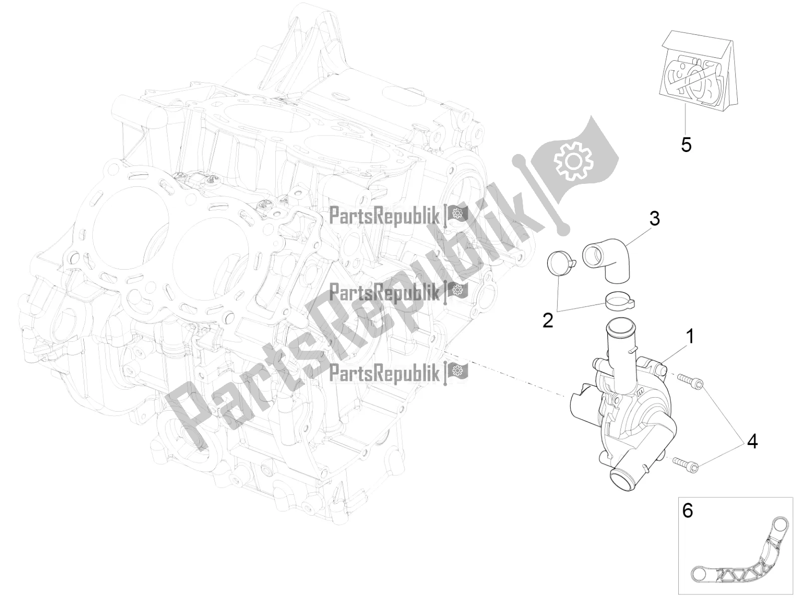 All parts for the Water Pump of the Aprilia RSV4 1100 Racing Factory ABS 2020