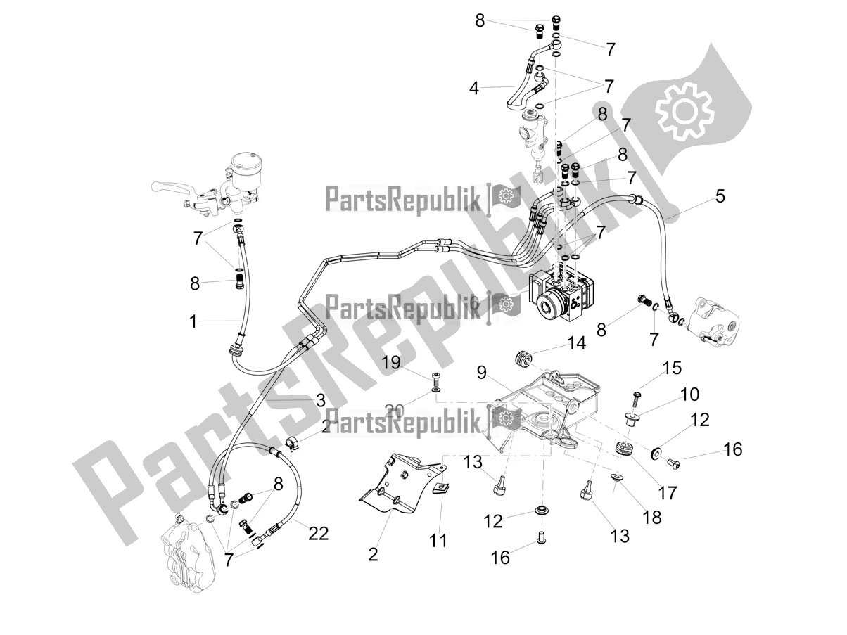 All parts for the Abs Brake System of the Aprilia RSV4 1100 Racing Factory ABS Apac 2019