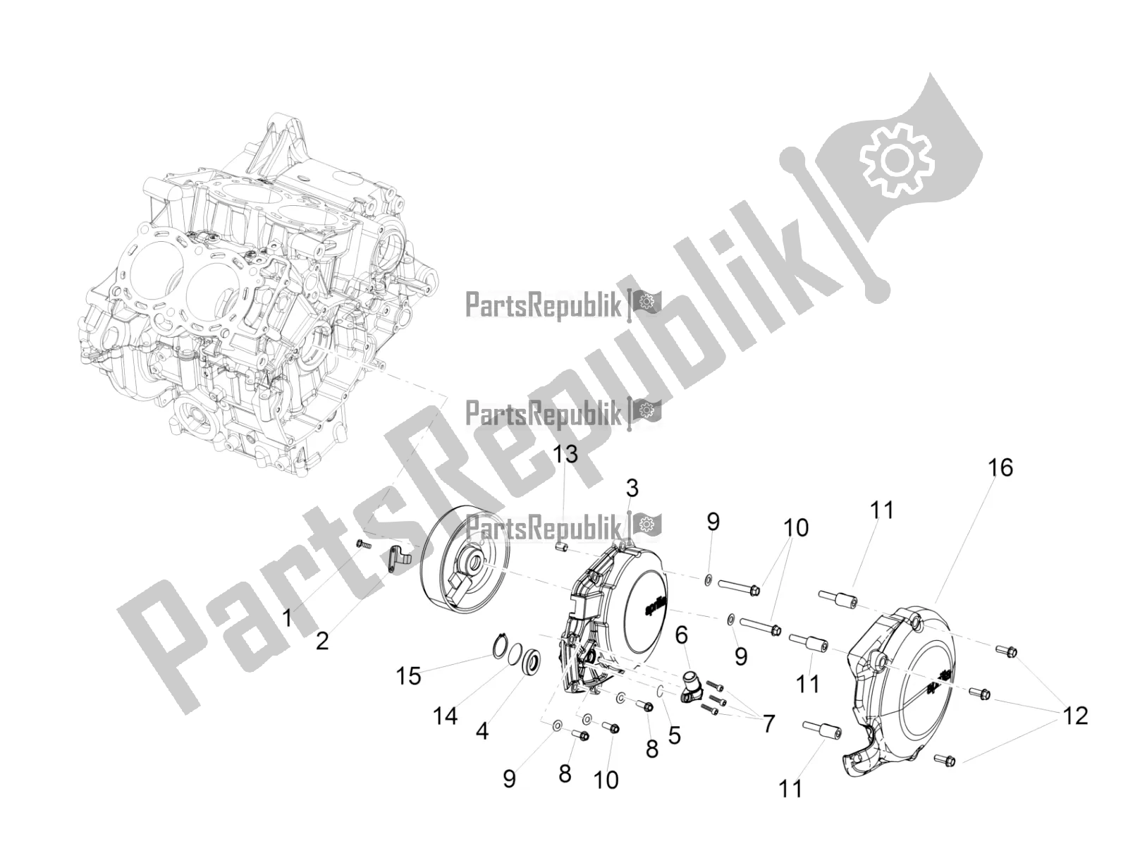 Todas as partes de Tampa Do Volante do Aprilia RSV4 1100 Racing Factory ABS Apac 2019