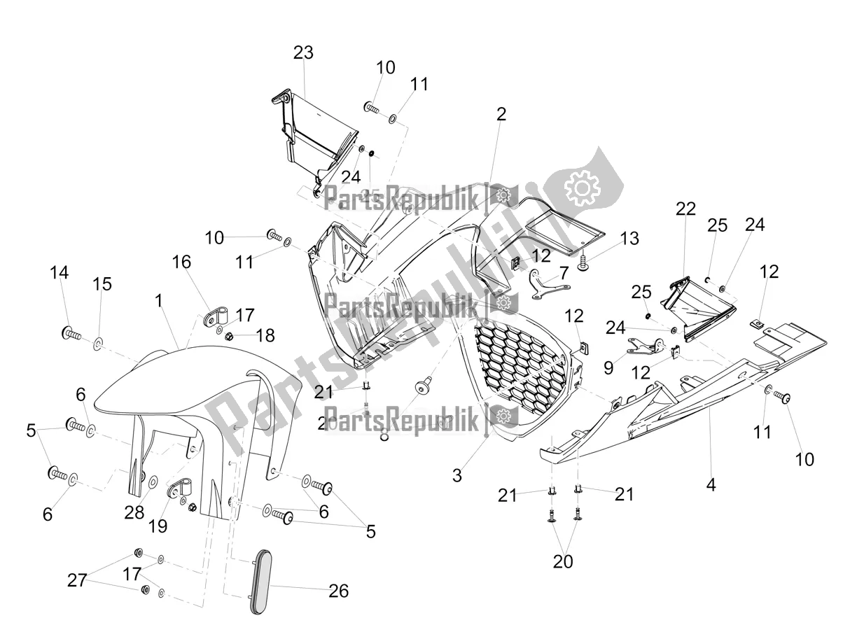 Toutes les pièces pour le Montant-garde-boue Avant du Aprilia RSV4 1100 Racing Factory ABS Apac 2019