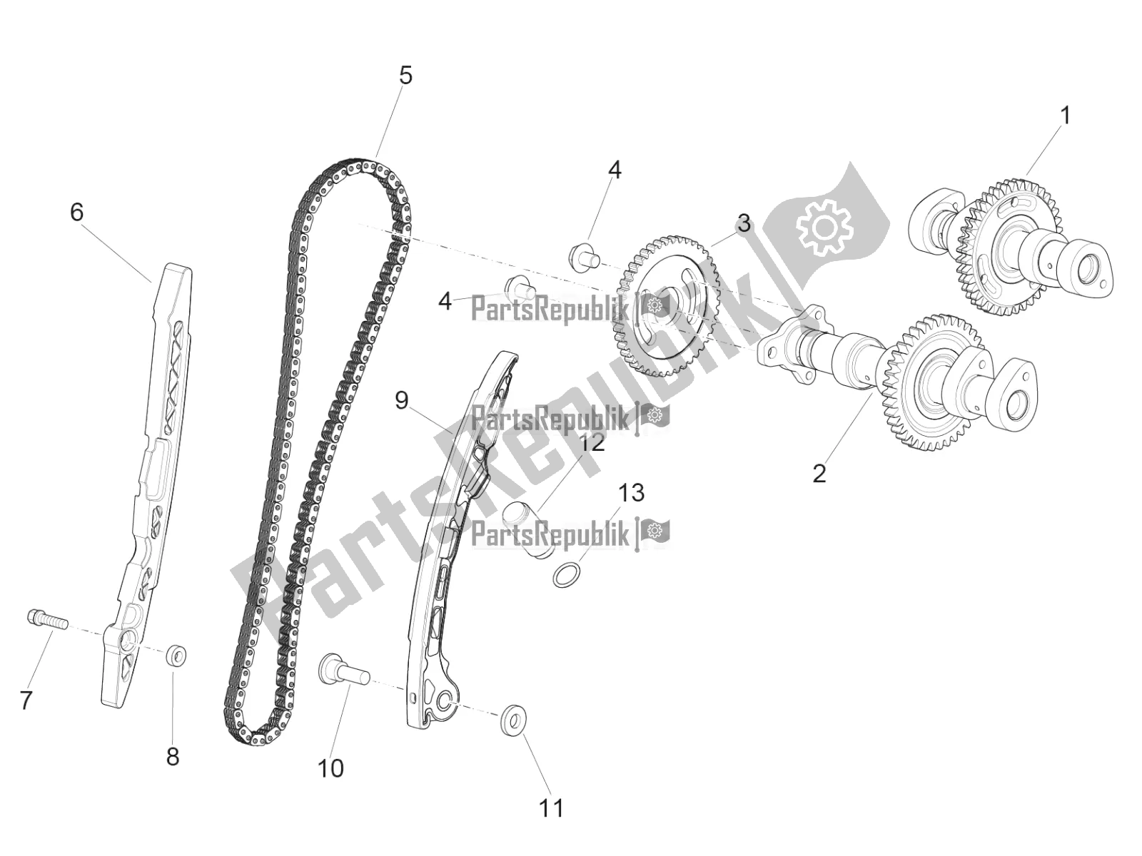 All parts for the Rear Cylinder Timing System of the Aprilia RSV4 1100 Racing Factory ABS Apac 2019