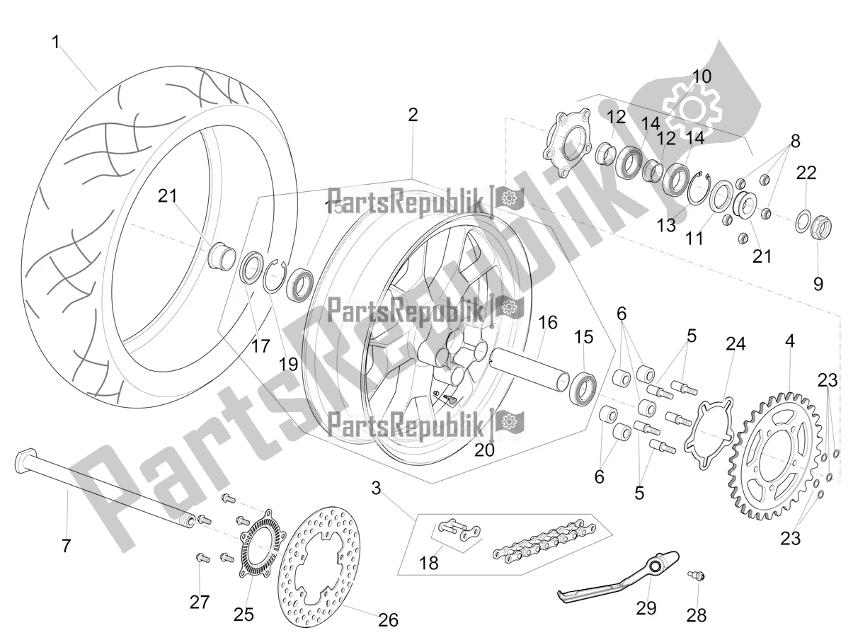 Toutes les pièces pour le Roue Arrière du Aprilia RSV4 1100 Racing Factory ABS Apac 2019