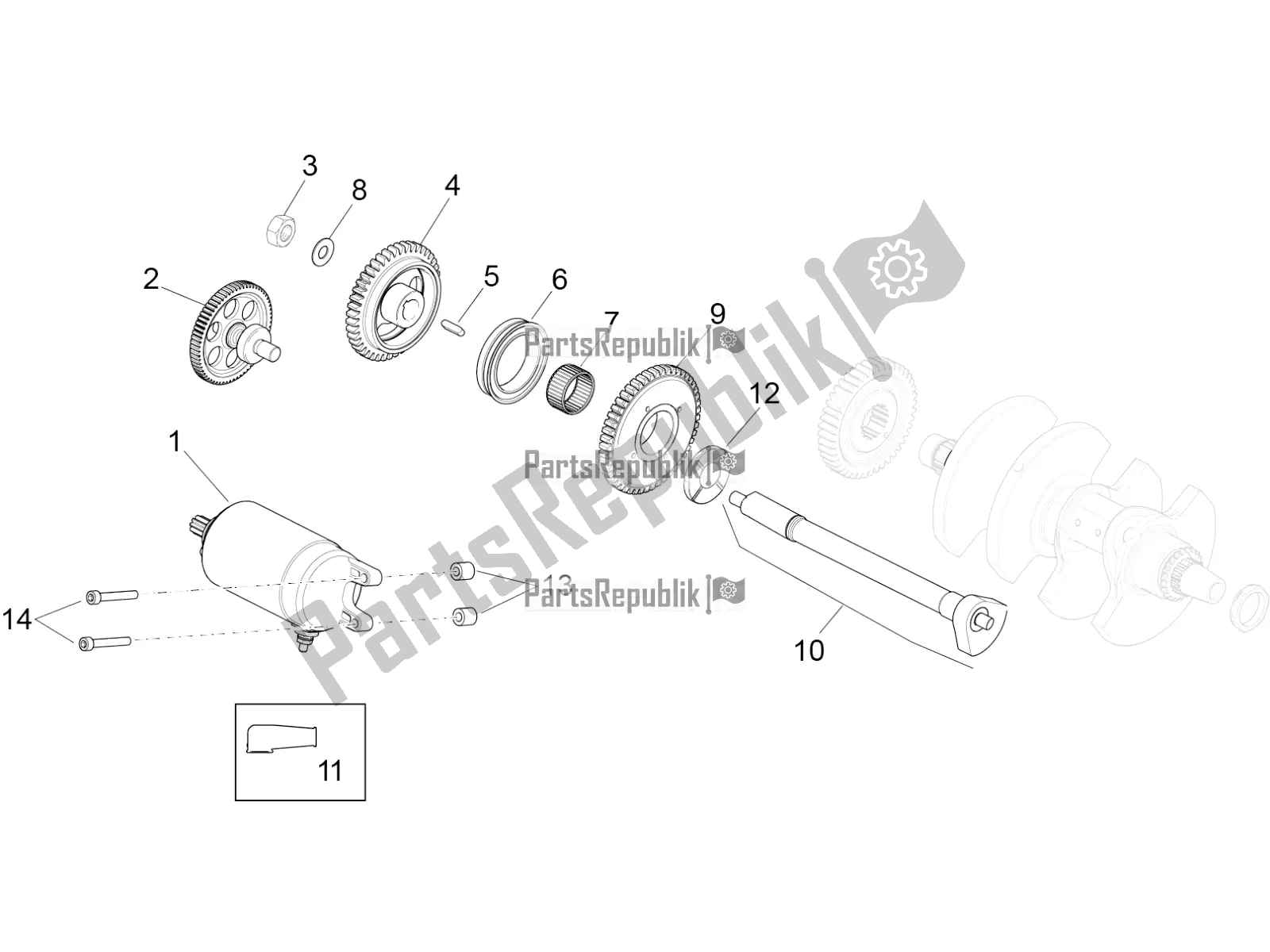 All parts for the Starter / Electric Starter of the Aprilia RSV4 1100 Racing Factory ABS Apac 2019