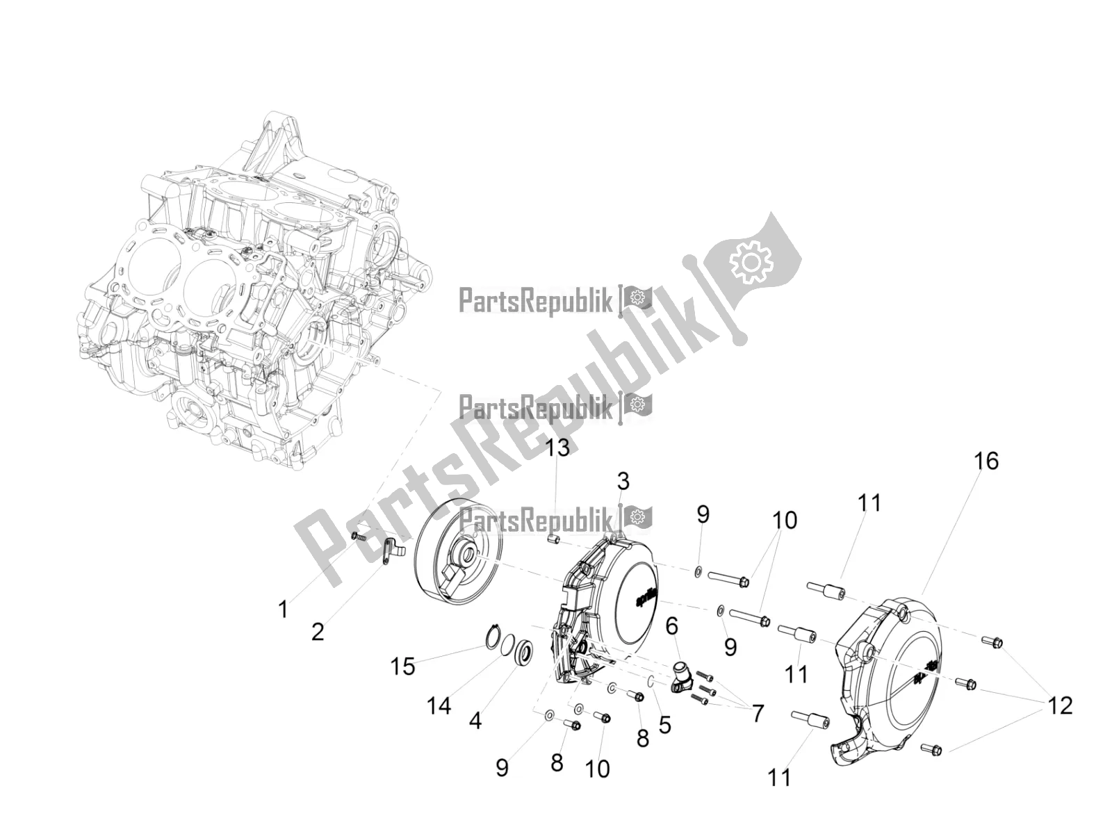 Alle Teile für das Schwungradabdeckung des Aprilia RSV4 1100 Racing Factory ABS Apac 2020