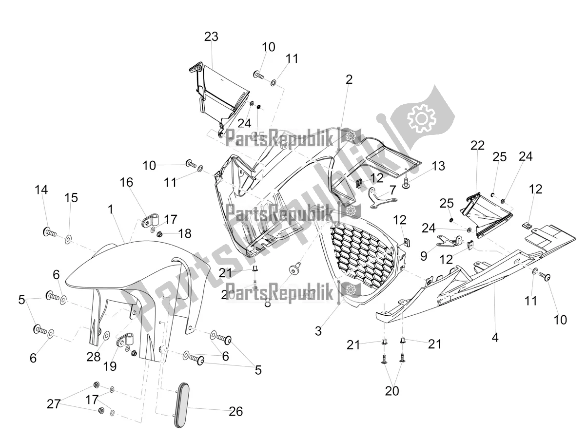 Todas las partes para Guardabarros Delantero de Aprilia RSV4 1100 Racing Factory ABS Apac 2020