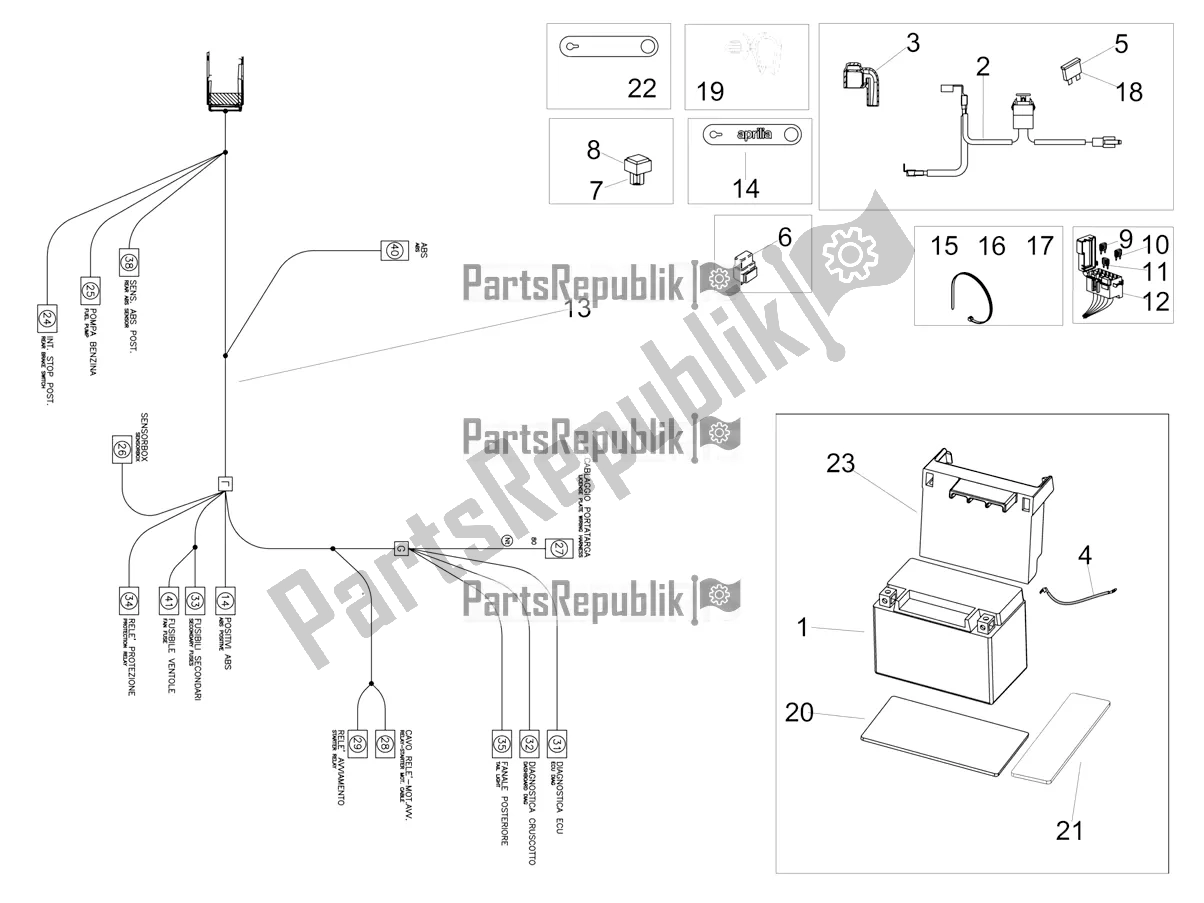 Todas las partes para Sistema Eléctrico Trasero de Aprilia RSV4 1100 Racing Factory ABS Apac 2020