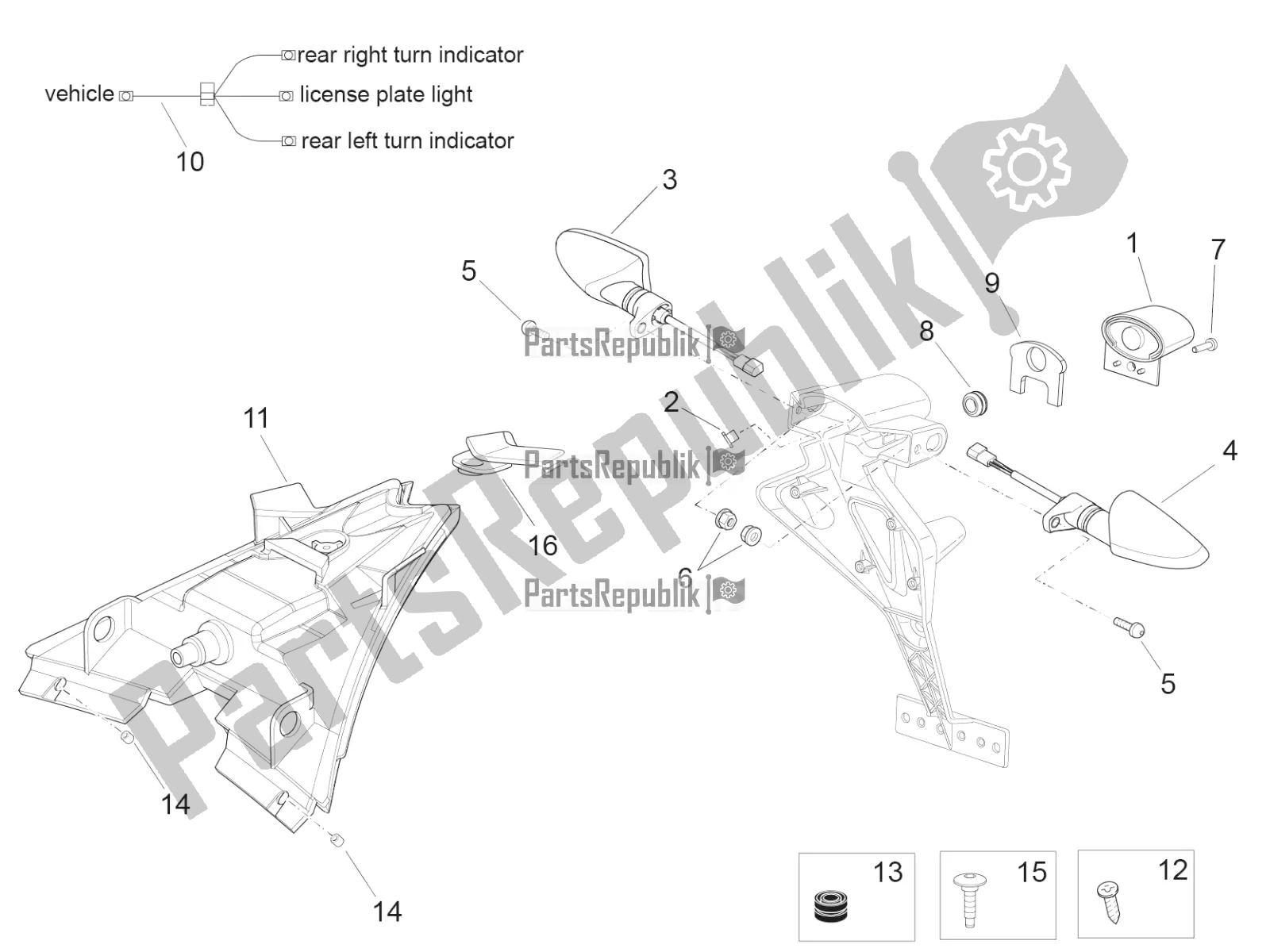 Tutte le parti per il Luci Posteriori del Aprilia RSV4 1100 Racing Factory ABS Apac 2020