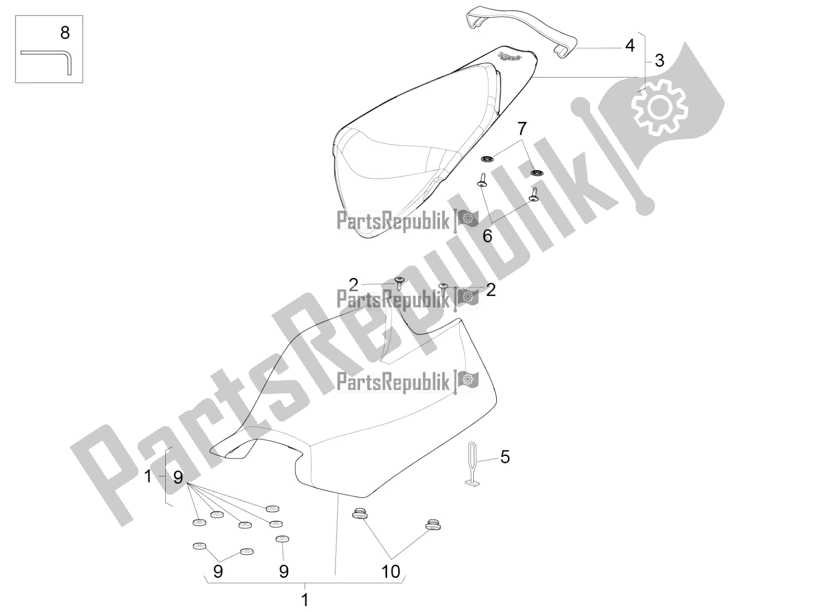 Todas las partes para Ensillar de Aprilia RSV4 1100 Racing Factory ABS Apac 2020