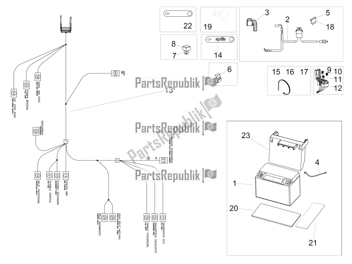 All parts for the Rear Electrical System of the Aprilia RSV4 1100 Racing Factory ABS Apac 2021