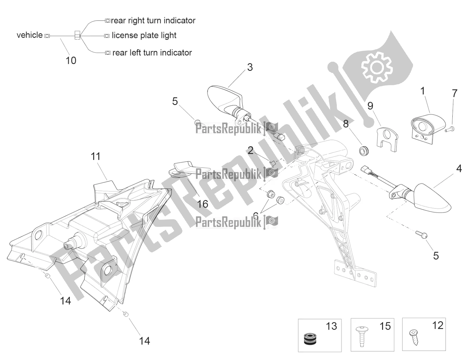 Tutte le parti per il Luci Posteriori del Aprilia RSV4 1100 Racing Factory ABS Apac 2021