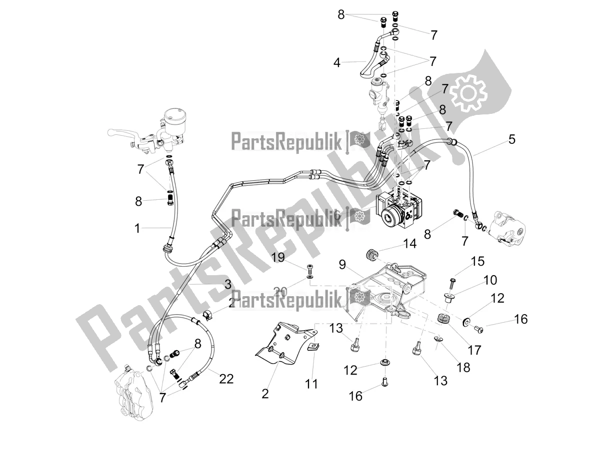 All parts for the Abs Brake System of the Aprilia RSV4 1100 Racing Factory ABS USA 2020