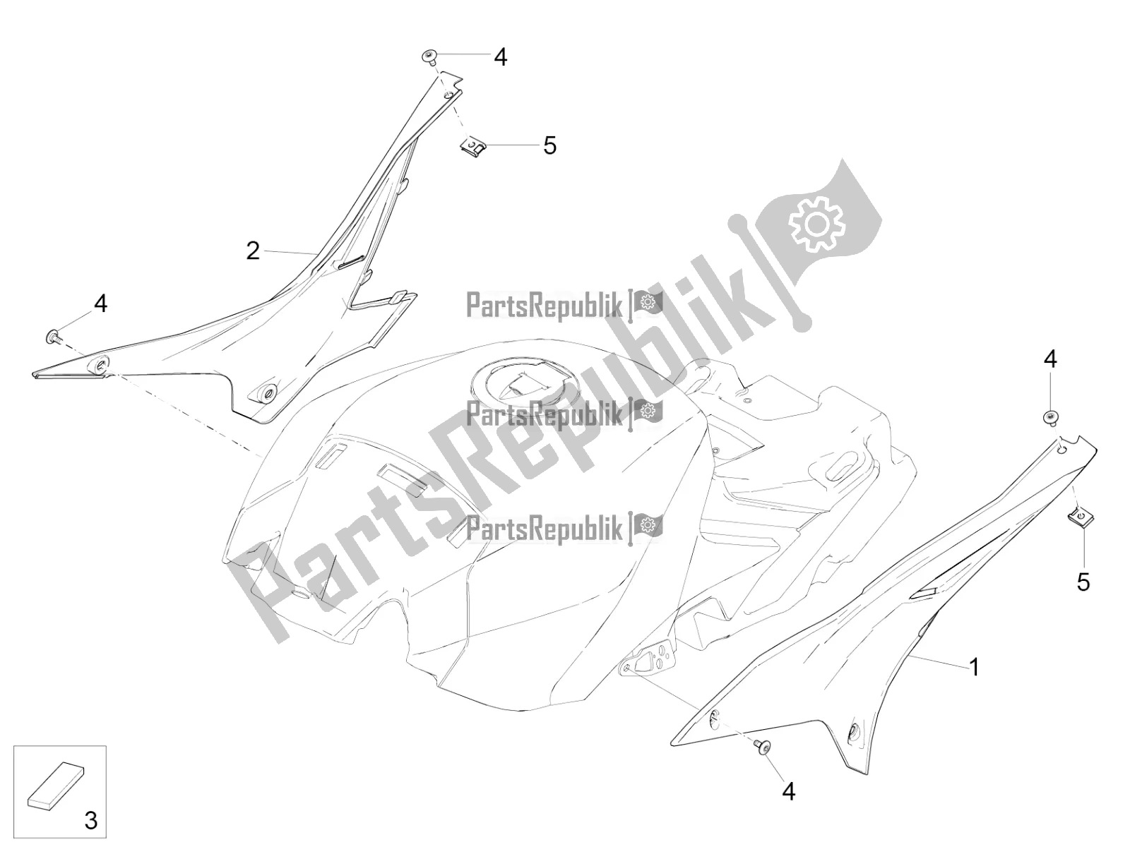 Alle onderdelen voor de Centraal Lichaam van de Aprilia RSV4 1100 Racing Factory ABS USA 2020