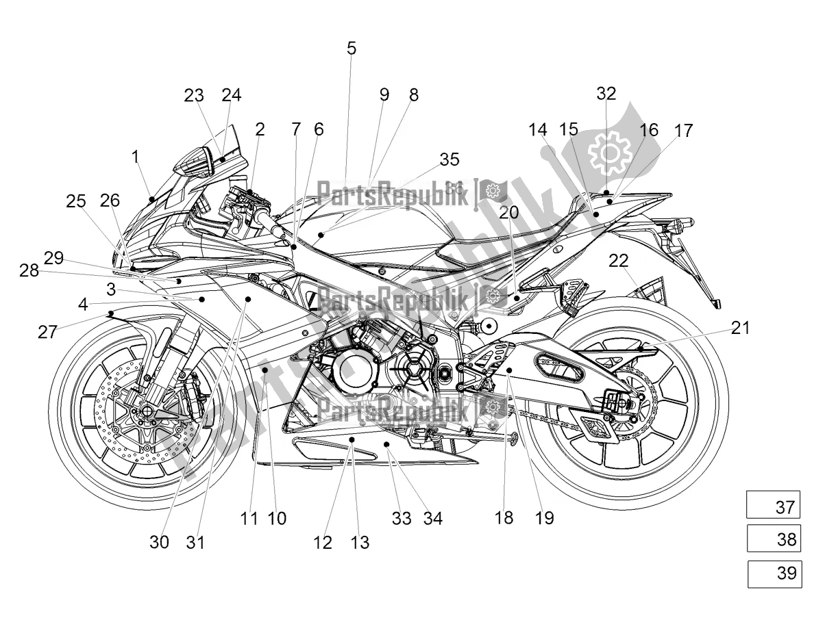 Toutes les pièces pour le Décalque du Aprilia RSV4 1100 Racing Factory ABS USA 2020