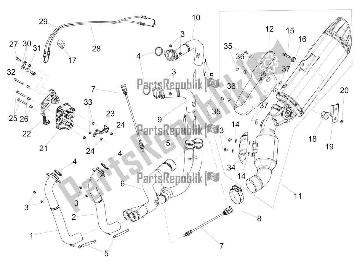 Toutes les pièces pour le Tuyau D'échappement du Aprilia RSV4 1100 Racing Factory ABS USA 2020