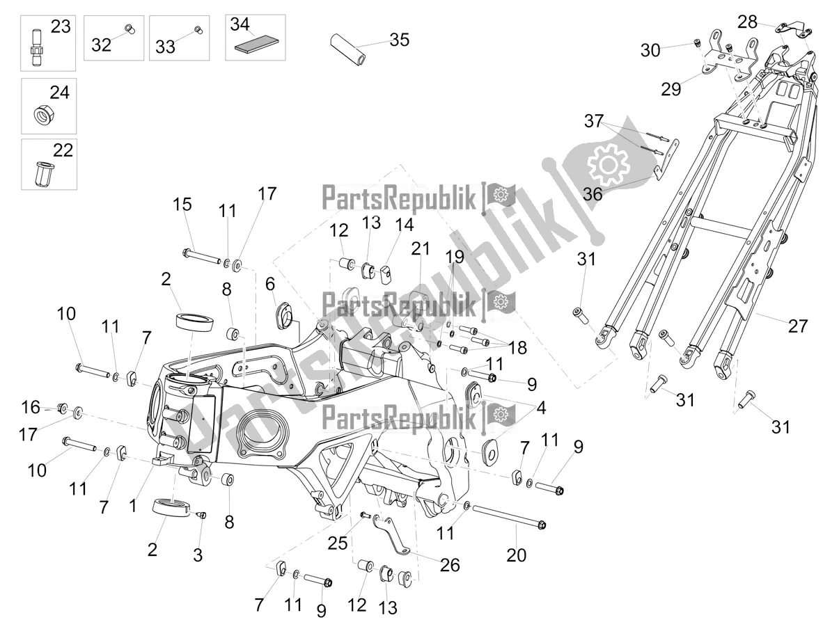 All parts for the Frame of the Aprilia RSV4 1100 Racing Factory ABS USA 2020