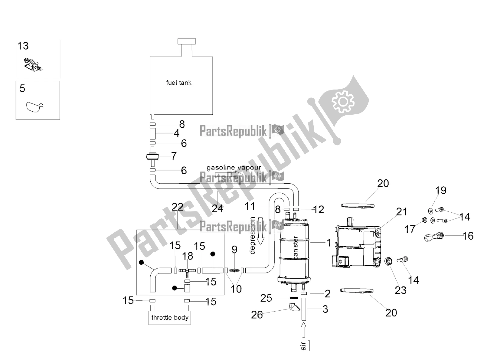 Toutes les pièces pour le Système De Récupération De Vapeur De Carburant du Aprilia RSV4 1100 Racing Factory ABS USA 2020