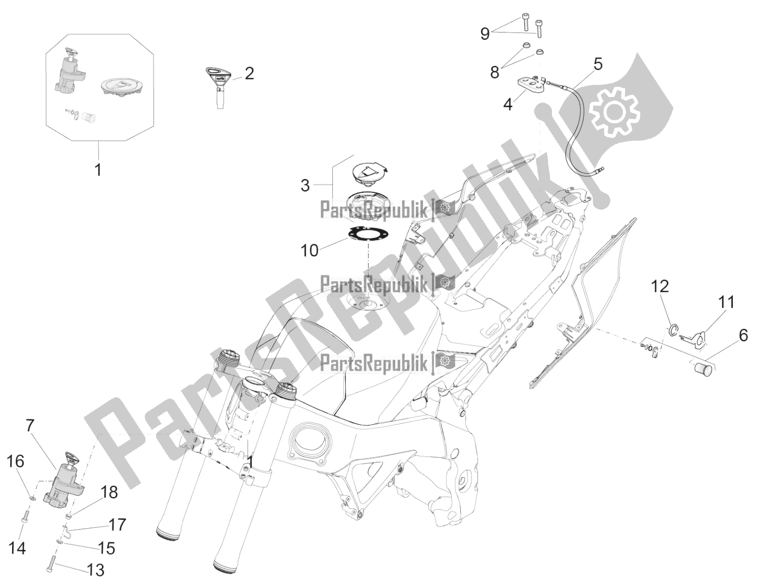 Alle Teile für das Schlösser des Aprilia RSV4 1100 Racing Factory ABS USA 2020