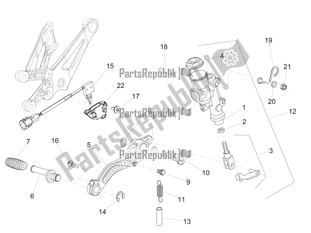 All parts for the Rear Master Cylinder of the Aprilia RSV4 1100 Racing Factory ABS USA 2020