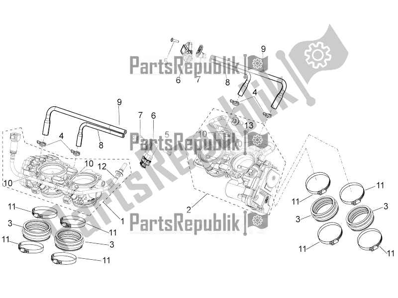 Alle Teile für das Drosselklappengehäuse des Aprilia RSV4 1100 Racing Factory ABS USA 2020