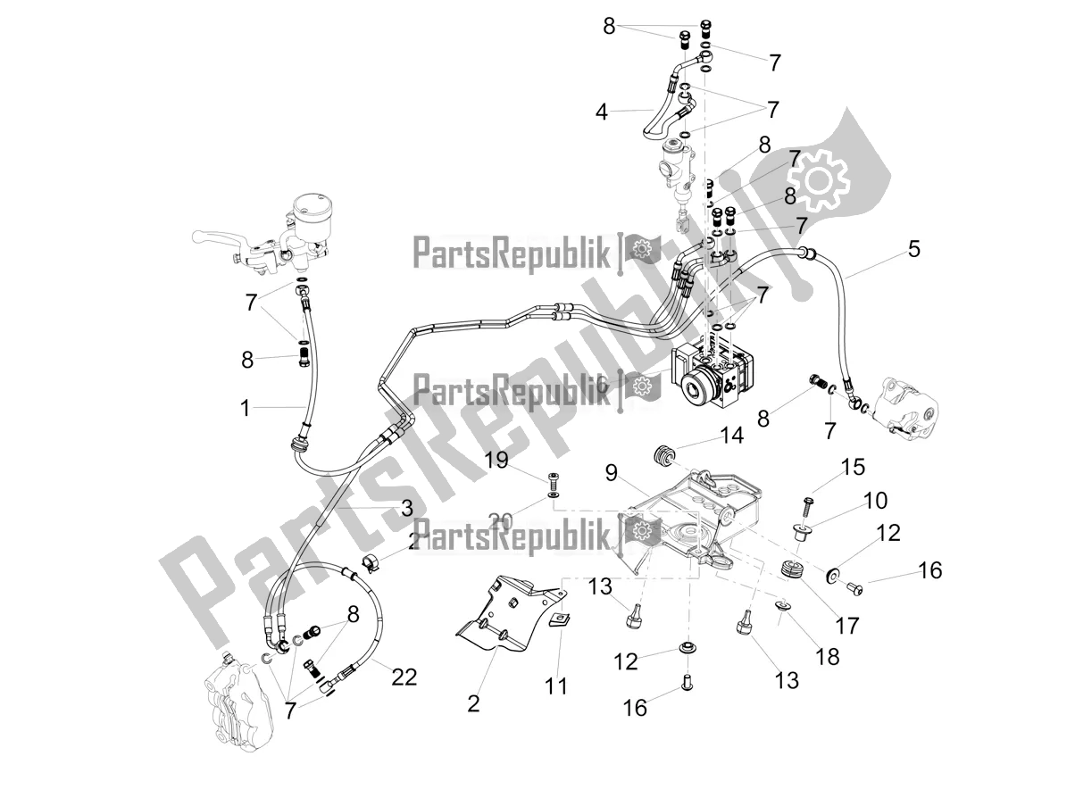 All parts for the Abs Brake System of the Aprilia RSV4 1100 Racing Factory ABS USA 2021