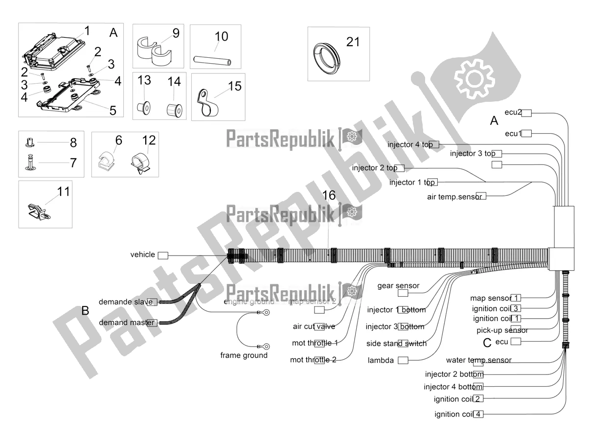 All parts for the Central Electrical System of the Aprilia RSV4 1100 Racing Factory ABS USA 2021