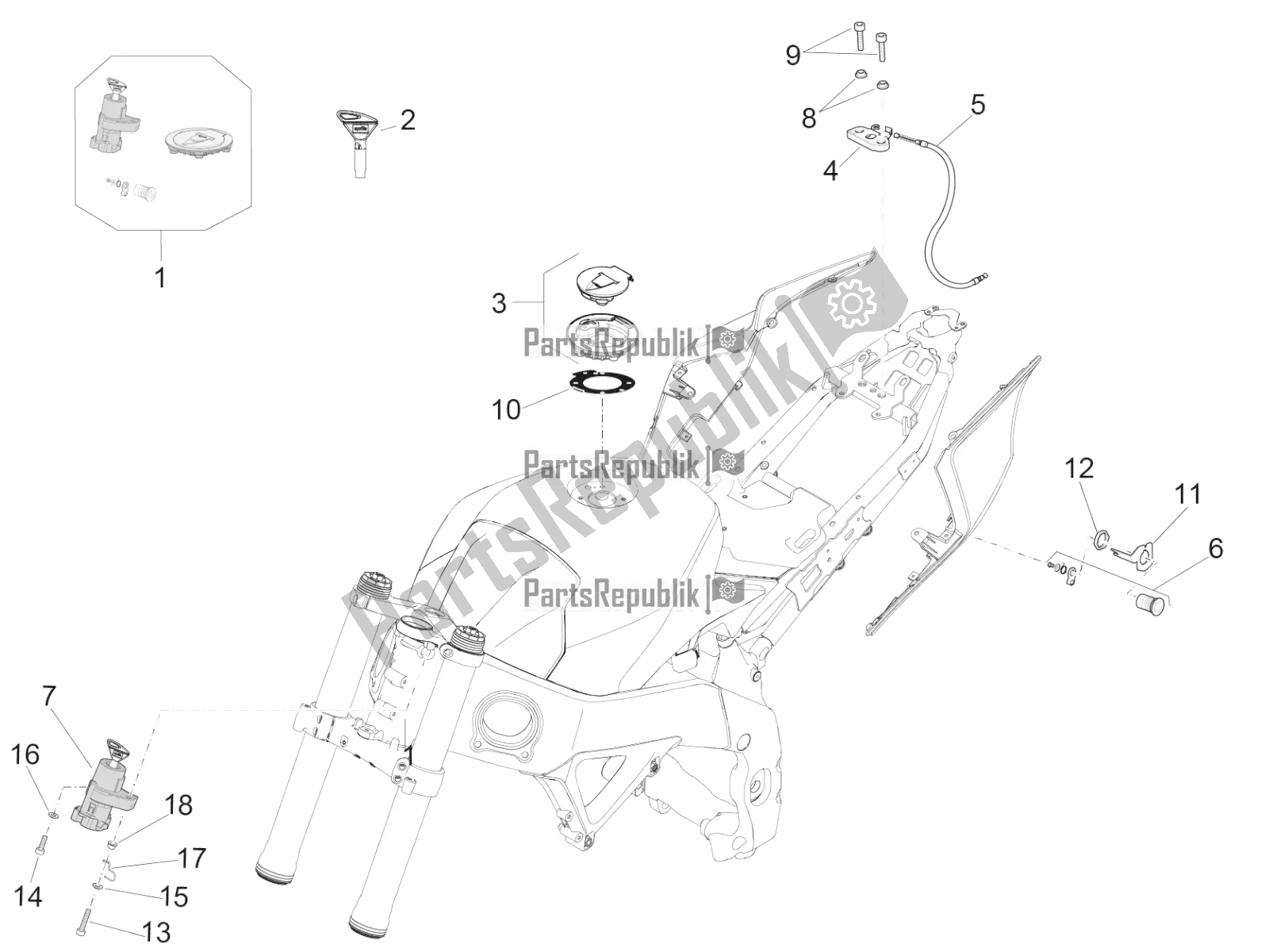 Wszystkie części do Zamki Aprilia RSV4 1100 Racing Factory ABS USA 2021