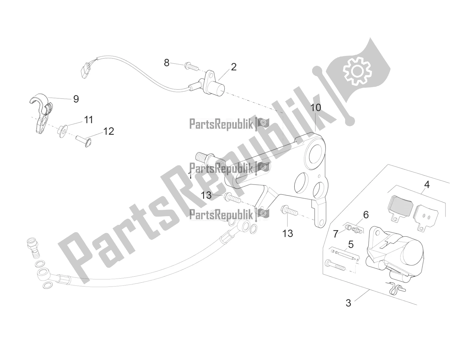 Todas las partes para Pinza De Freno Trasero de Aprilia RSV4 1100 Racing Factory ABS USA 2021