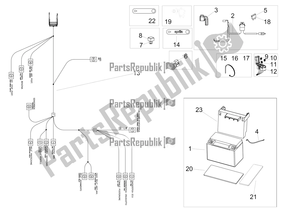 Todas las partes para Sistema Eléctrico Trasero de Aprilia RSV4 1100 Racing Factory ABS USA 2021