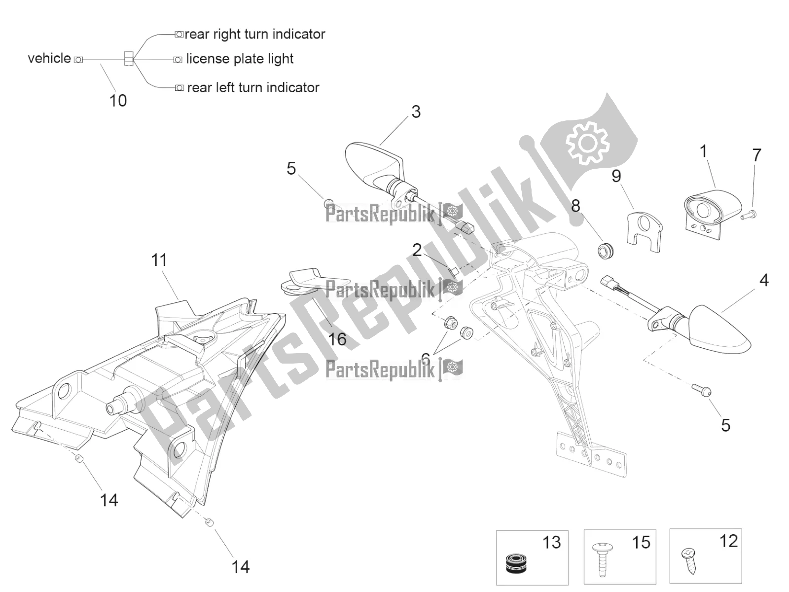 Tutte le parti per il Luci Posteriori del Aprilia RSV4 1100 Racing Factory ABS USA 2021