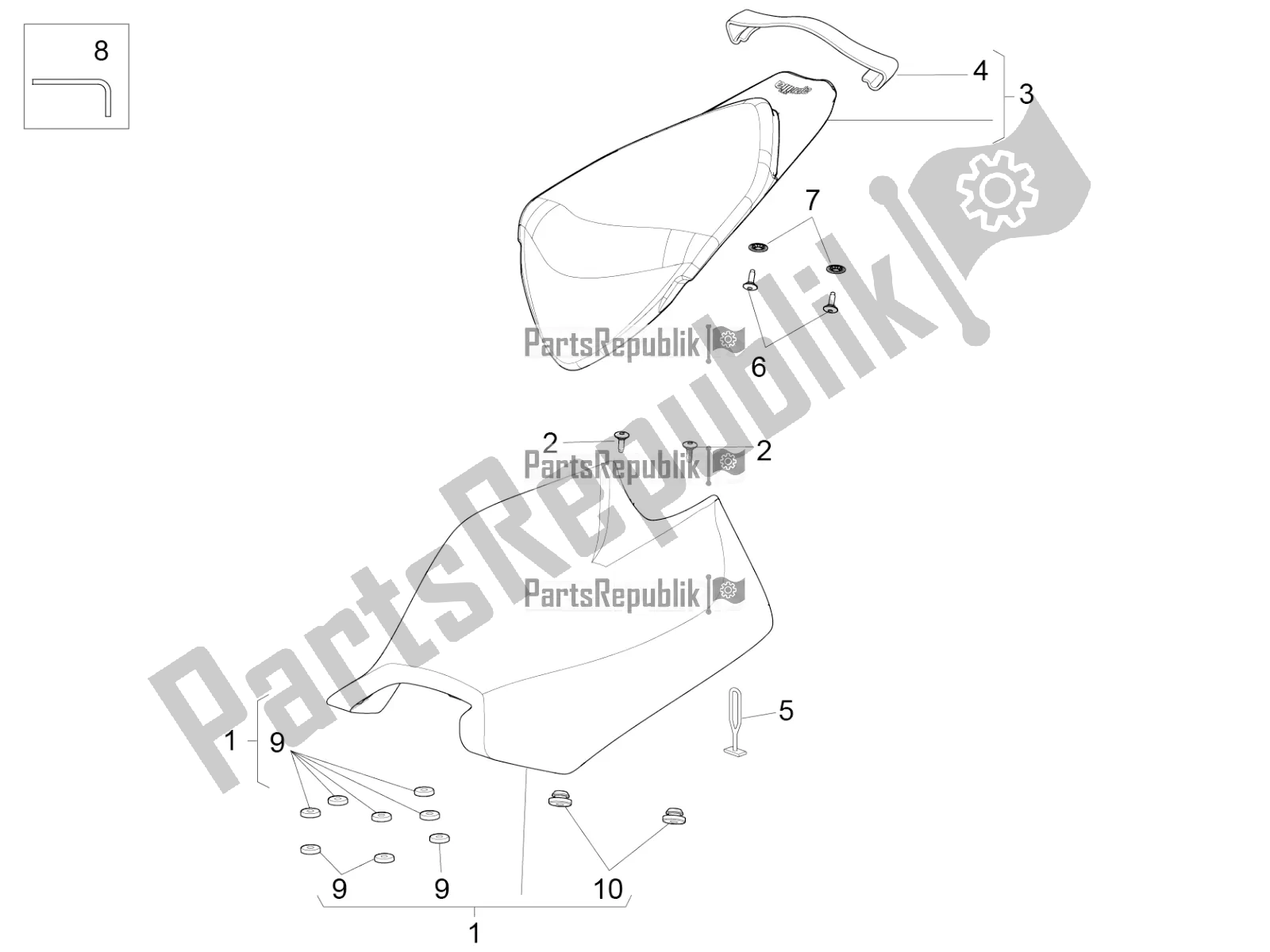 Alle Teile für das Sattel des Aprilia RSV4 1100 Racing Factory ABS USA 2021