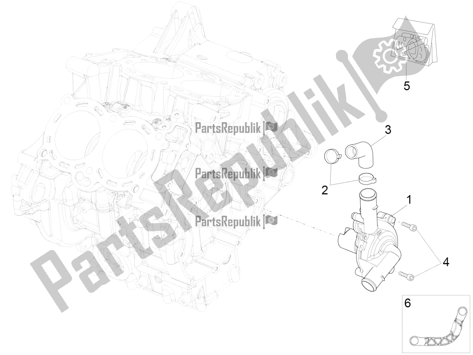 Tutte le parti per il Pompa Dell'acqua del Aprilia RSV4 1100 Racing Factory ABS USA 2021