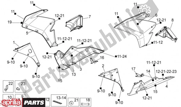 Todas as partes de Bekledingen Vooraan do Aprilia RSV4 Aprc R 75 1000 2011