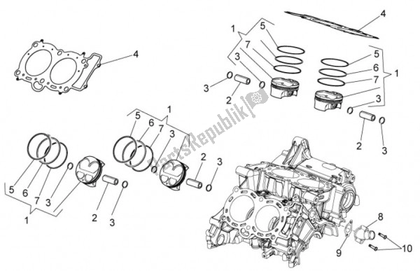 Alle onderdelen voor de Cilinder van de Aprilia RSV4 Aprc R 75 1000 2011