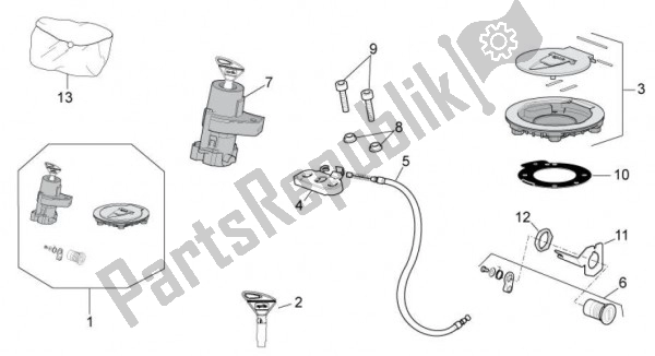 Todas as partes de Kit Sloten do Aprilia RSV4 Aprc R 75 1000 2011