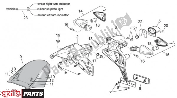 Toutes les pièces pour le Support De Plaque D'immatriculation du Aprilia RSV4 Aprc R 75 1000 2011