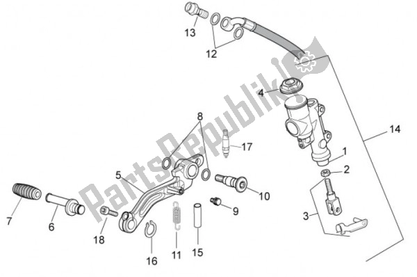Alle onderdelen voor de Pedaal Remmen van de Aprilia RSV4 Aprc R 75 1000 2011